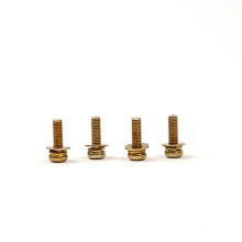 Gold plated precision sems screws with spring washers